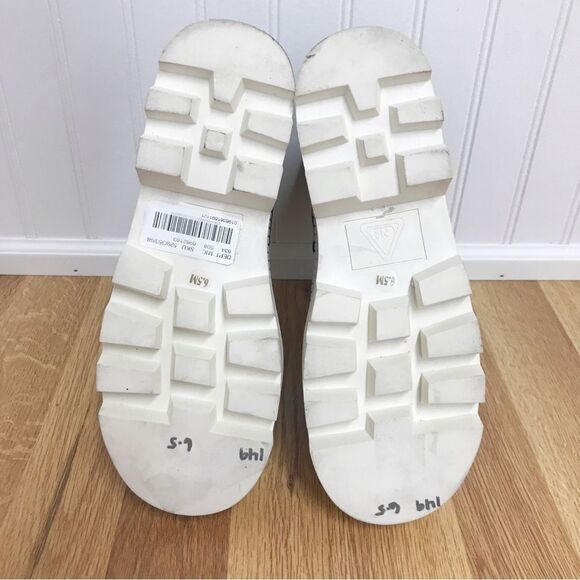 GIANNI BINI Black Leather Platform Ankle Boot Bootie Lug Sole Sneaker Sz 6.5 New - Picture 13 of 13